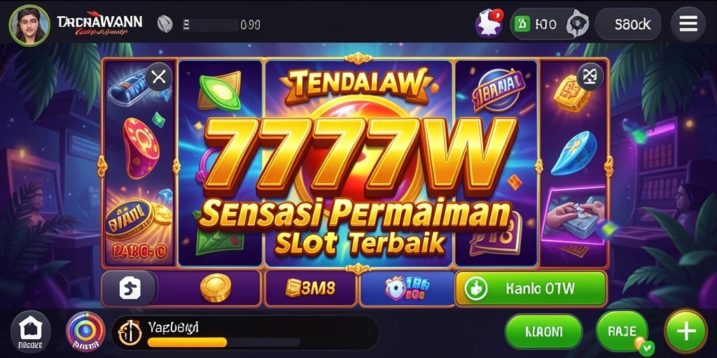 Tampilan gameplay yang menarik di dalam aplikasi 7777W.
