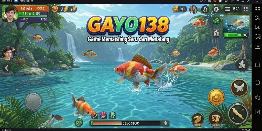 Screenshot gameplay GAYO138 yang menampilkan aksi memancing seru.