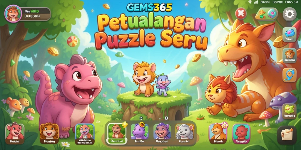 Tangkapan layar GEMS365 menampilkan gameplay puzzle yang menantang dan menarik.