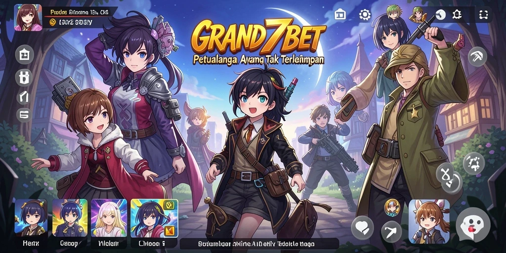 Tampilan gameplay GRAND77BET dengan karakter Anime yang menarik.
