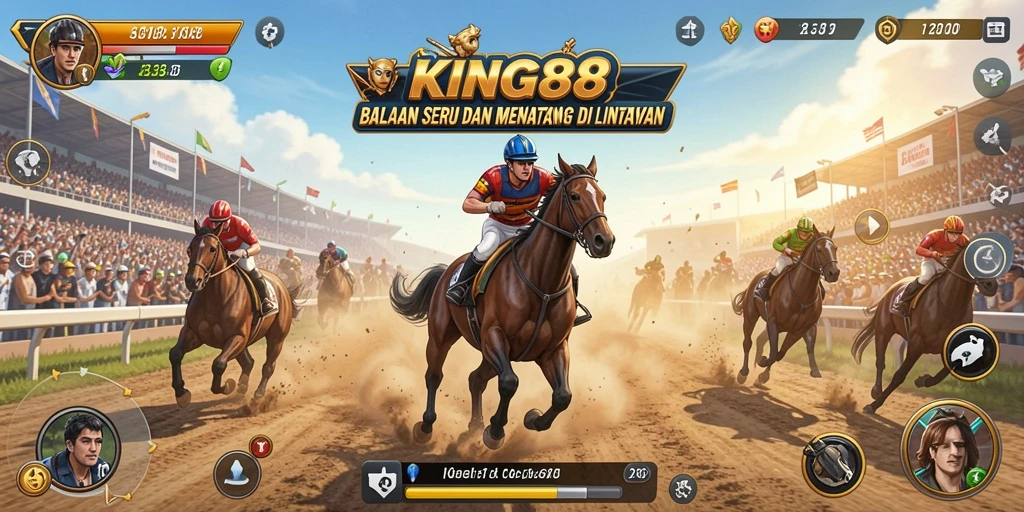 Tangkapan layar dari gameplay KING88 menampilkan aksi balapan yang mendebarkan.