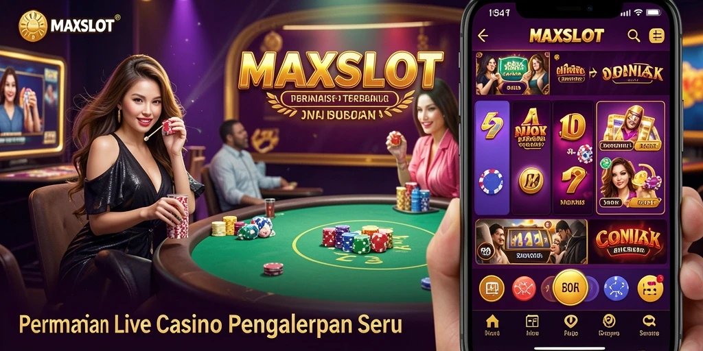 Tampilan menarik dari gameplay Live Casino di MAXSLOT.