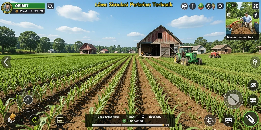 Gameplay ORIBET menampilkan aktivitas bertani yang seru dan menarik.