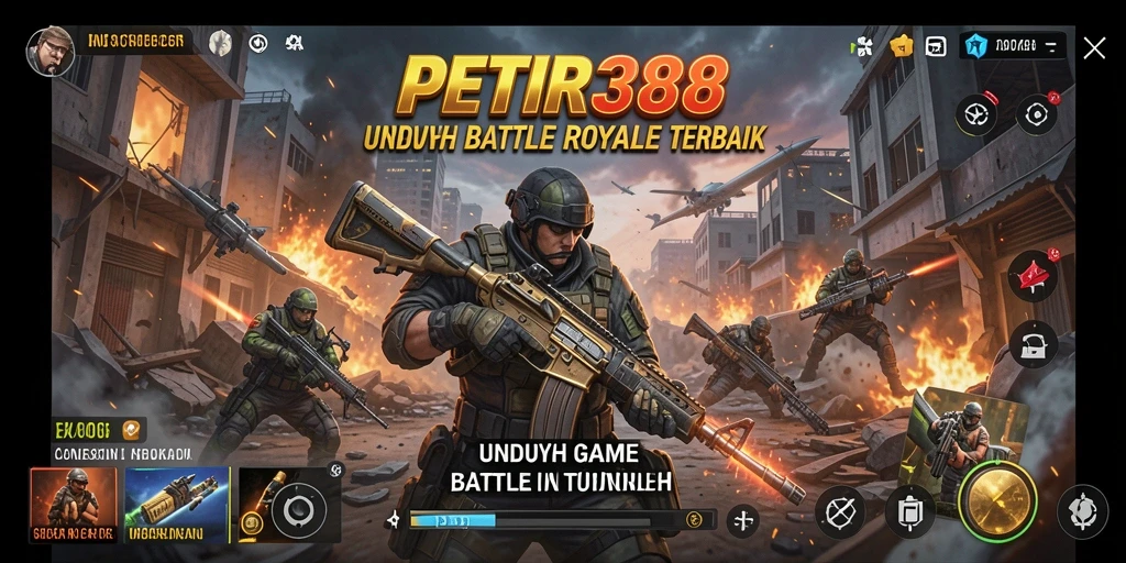 Gameplay seru dan mendebarkan dalam PETIR388 Battle Royale.