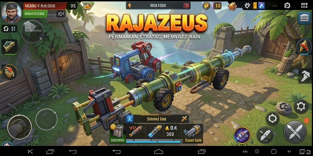 Tampilan gameplay RAJAZEUS yang penuh aksi dan strategi.