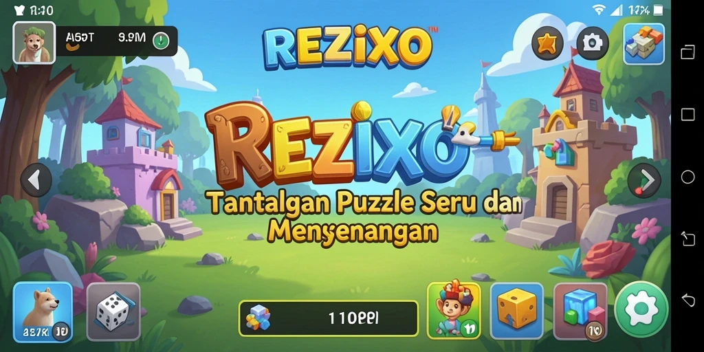 Screenshot gameplay REZIXO menampilkan tantangan puzzle yang menarik.