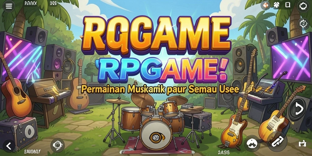 Screenshot RPGAME menampilkan keseruan gameplay musik yang interaktif.