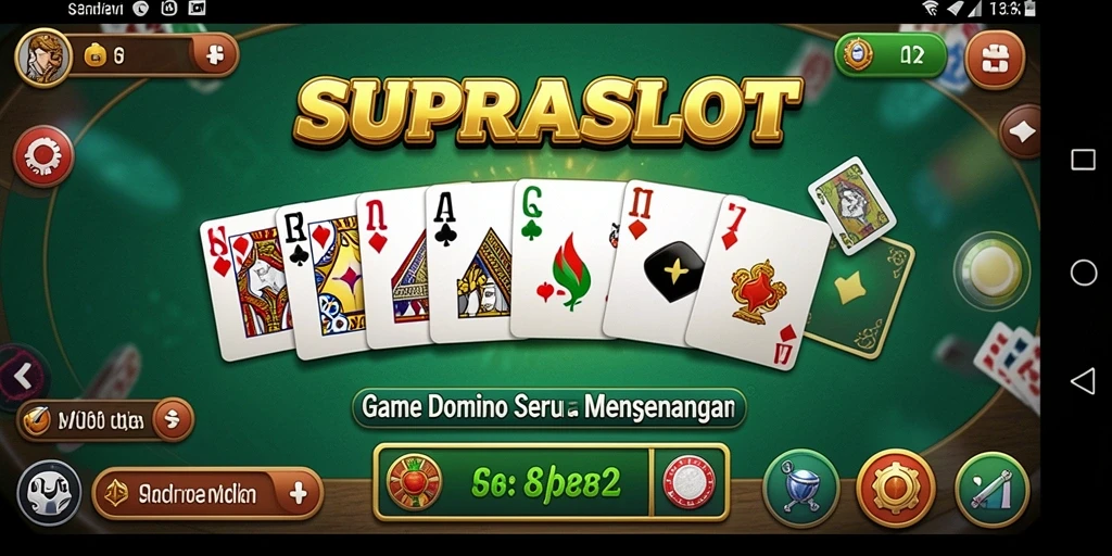 Tampilan gameplay SUPRASLOT yang menarik dengan elemen domino.